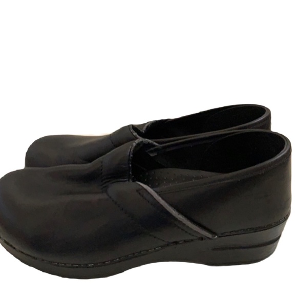 SANITA WEDGE CLOGS BLACK SZ 40 USA 9.5 PREOWNED HEEL MULES - Picture 7 of 16